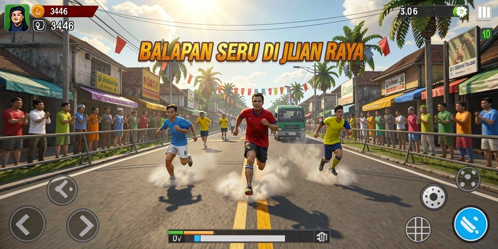 Screenshot gameplay dari game Racing 3446 yang penuh aksi.
