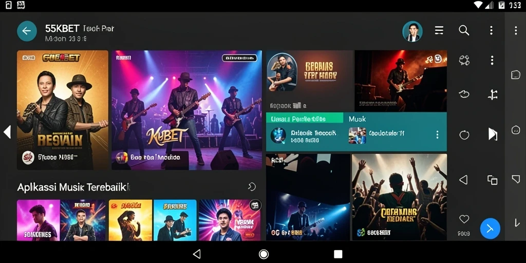 Screenshot gameplay 55KBET menunjukkan pengalaman mendengarkan musik yang imersif.