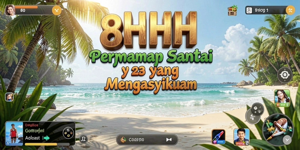 Screenshot gameplay penuh warna dari 8HHH yang menyenangkan.
