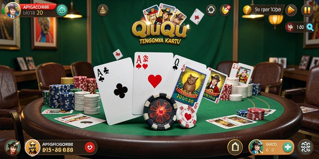 Tampilan screenshot gameplay QiuQiu yang menegangkan.