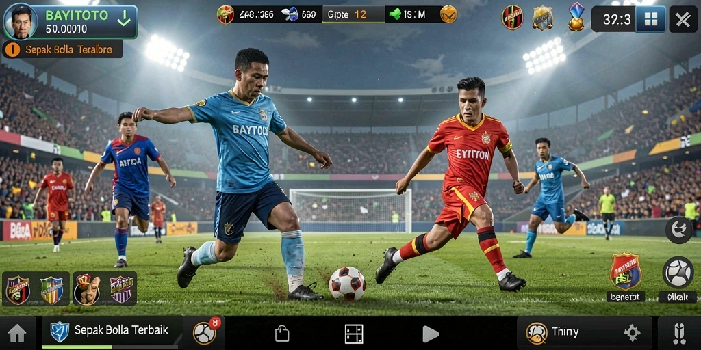 Tangkapan layar utama BAYITOTO menampilkan aksi pertandingan sepak bola yang seru.