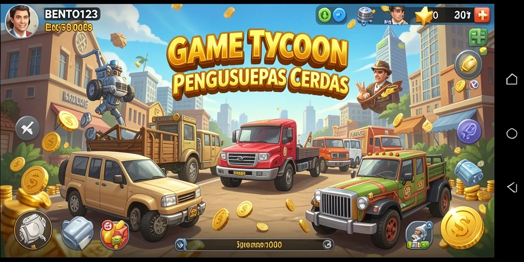Screenshot utama BENTO123 menampilkan gameplay manajemen bisnis yang menarik.