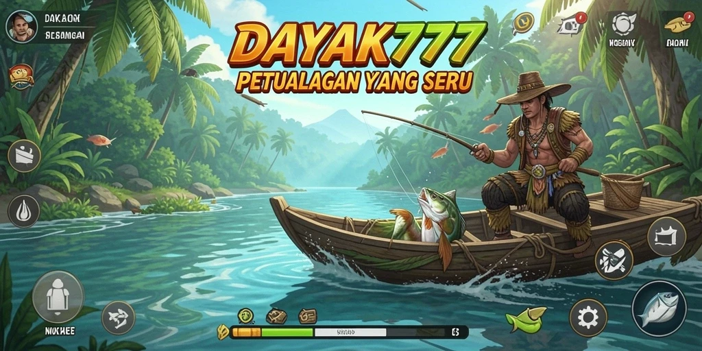 Tampilan screenshot permainan DAYAK777 yang menampilkan keindahan lokasi memancing.