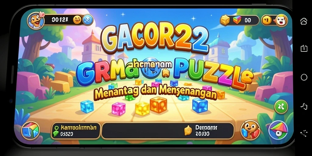 Tangkapan layar utama GACOR22 menampilkan gameplay puzzle yang seru.