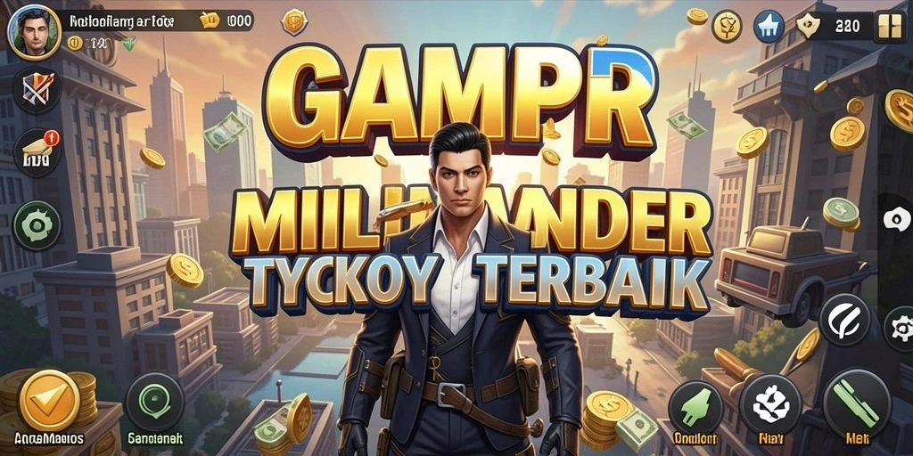 Tampilan gameplay yang menggambarkan strategi bisnis di GAMERP.