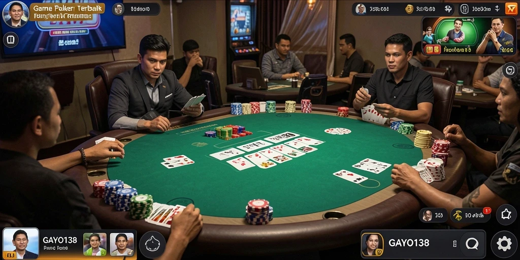 Tampilan utama GAYO138 menampilkan gameplay Poker yang seru dan kompetitif.