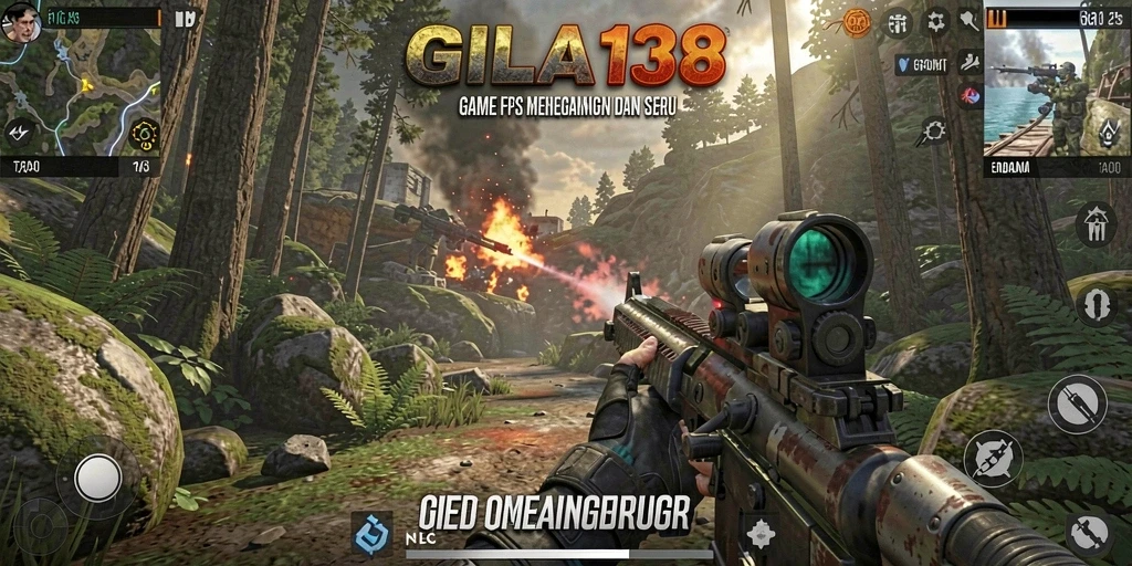 Tampilan gameplay menegangkan dari GILA138 dengan aksi tembak-menembak.