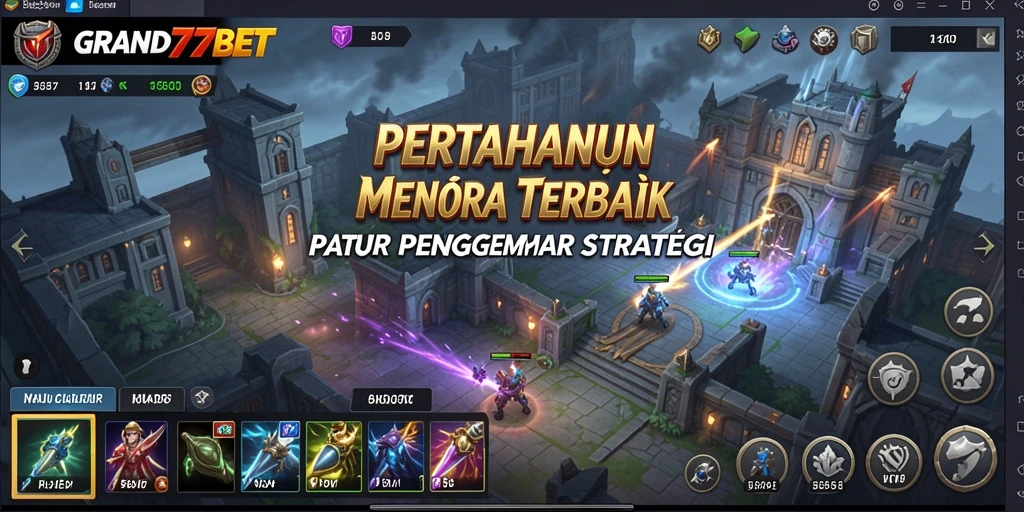 Tampilkan gameplay seru Tower Defense di GRAND77BET dengan berbagai strategi.