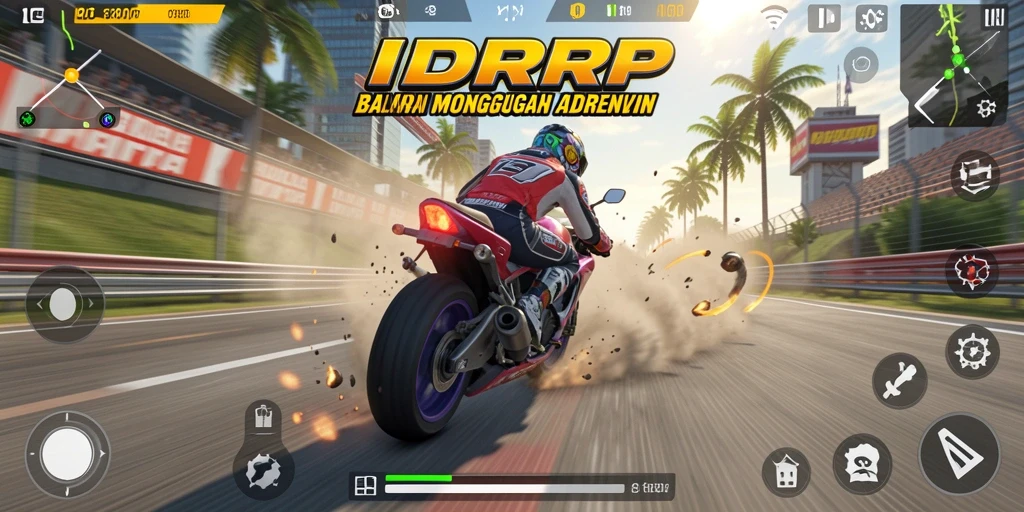 Tampilan luar biasa dari gameplay balapan motor di IDRRP.