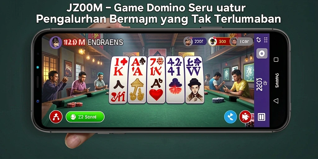 Tampilan gameplay seru dari J200M saat bermain Domino.
