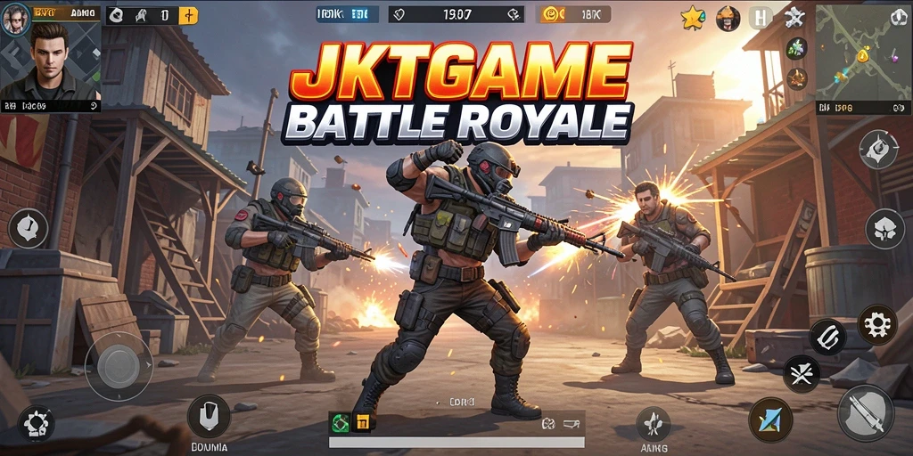 Screenshot gameplay JKTGAME yang intens di medan perang.
