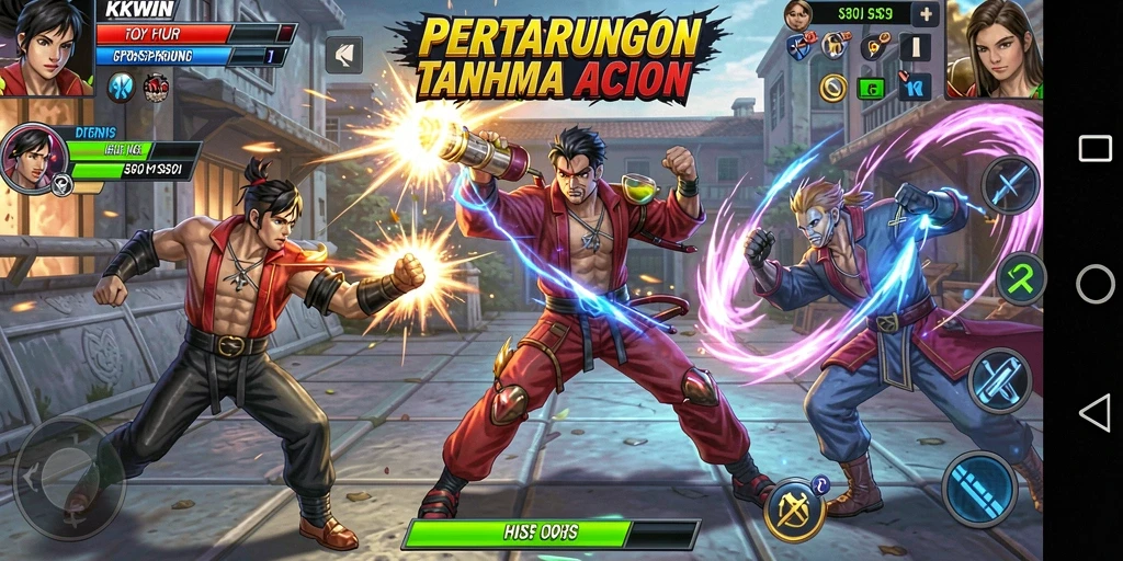 Tampilan aksi mendebarkan dalam KKWIN dengan grafis menawan.
