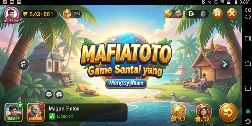 Screenshot utama MAFIATOTO menampilkan gameplay yang seru dan penuh warna.