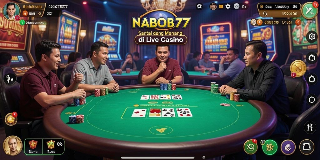Screenshot gameplay Live Casino yang mendebarkan dari NABOB77.