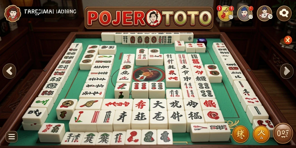 Tampilan gameplay seru di POJEROTOTO, permainan Mahjong yang menantang.