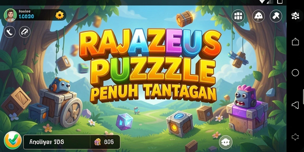 Tampilan gameplay <strong>RAJAZEUS</strong> yang menarik dengan berbagai teka-teki menantang.