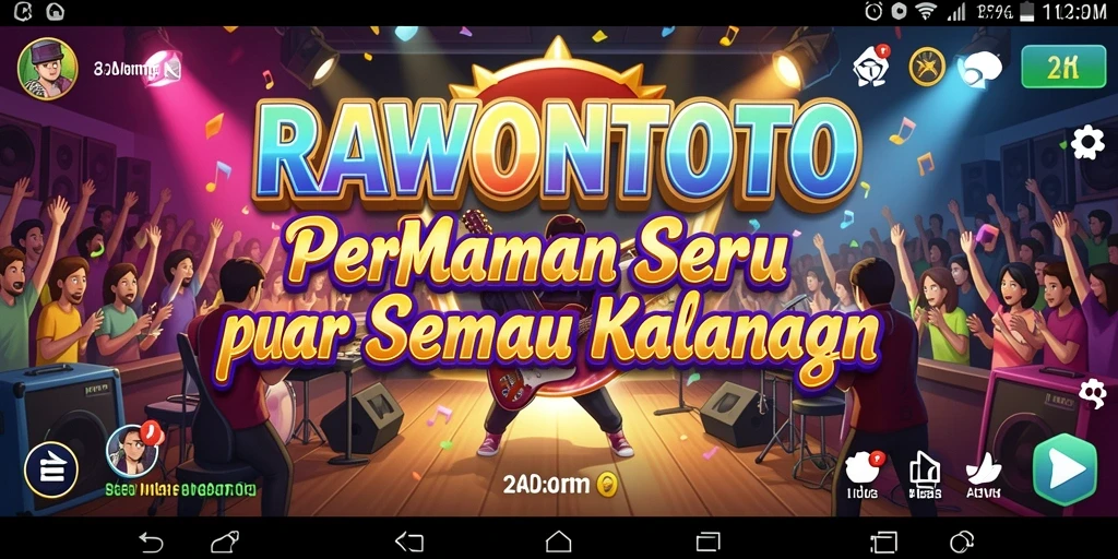 Tampilan screenshot utama RAWONTOTO menampilkan tantangan musik yang seru.