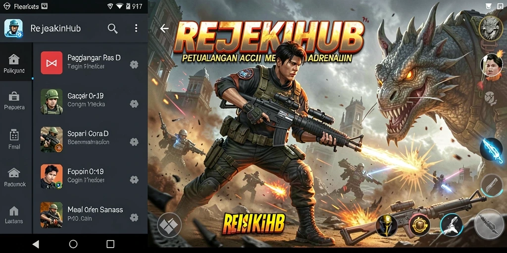 Screenshot aksi seru dalam REJEKIHUB