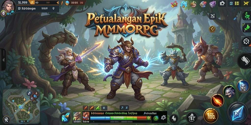Tampilan gameplay menawan dari SL999 dalam aksi MMORPG.