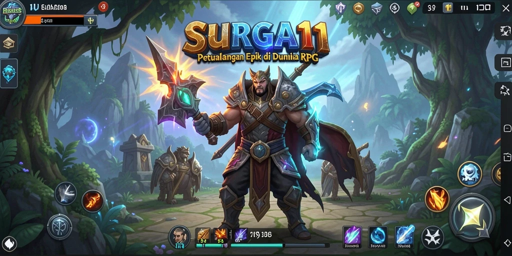 Tangkapan layar SURGA11 menampilkan pertarungan seru dalam dunia RPG.