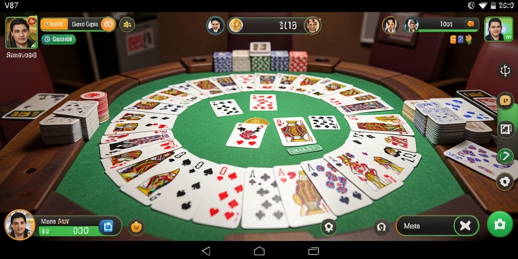 Screenshot V87 menampilkan gameplay seru permainan Gaple.