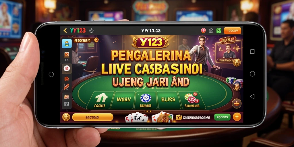 Screenshot gameplay Live Casino dari YY123, menampilkan dealer profesional dan permainan interaktif.