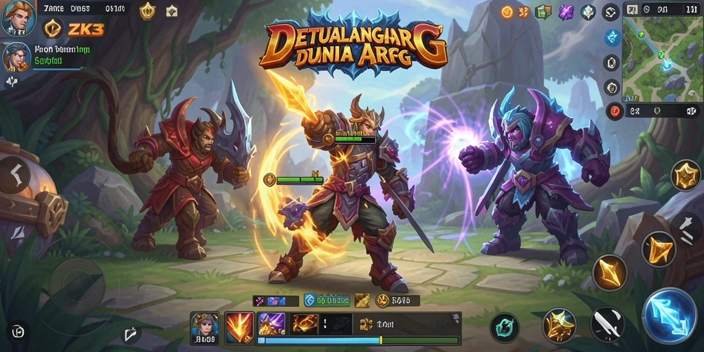 Tampilan gameplay seru dari ZK3 dengan aksi ARPG yang mendebarkan.