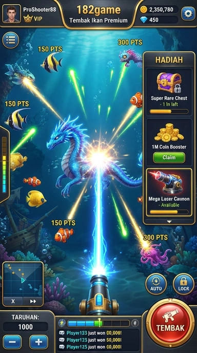 Tampilan antarmuka pengguna 182game yang ramah.